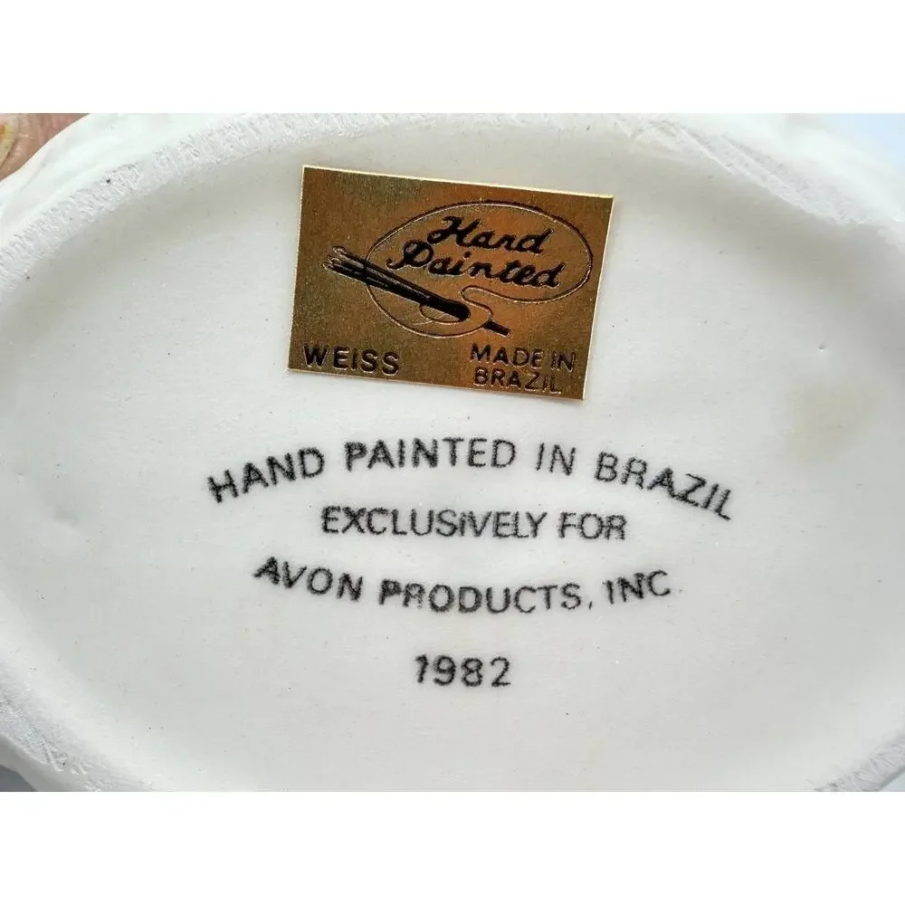 Vintage Avon Easter Bunny Candle Holder Trinket Box Brazil 1981 1982 Set